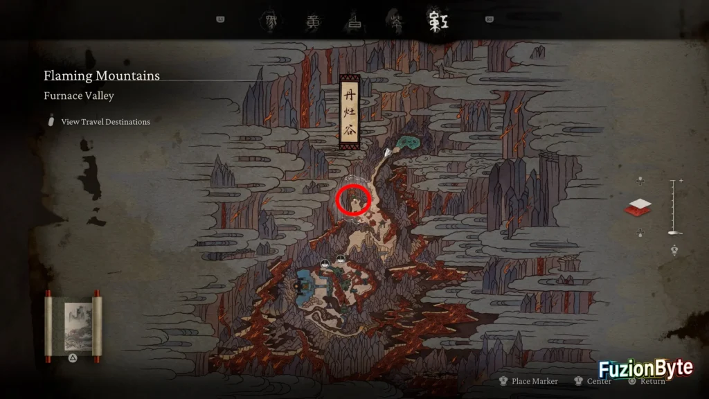 Black Myth Wukong Urge Unfulfilled trophy guide Flaming Mountains Map