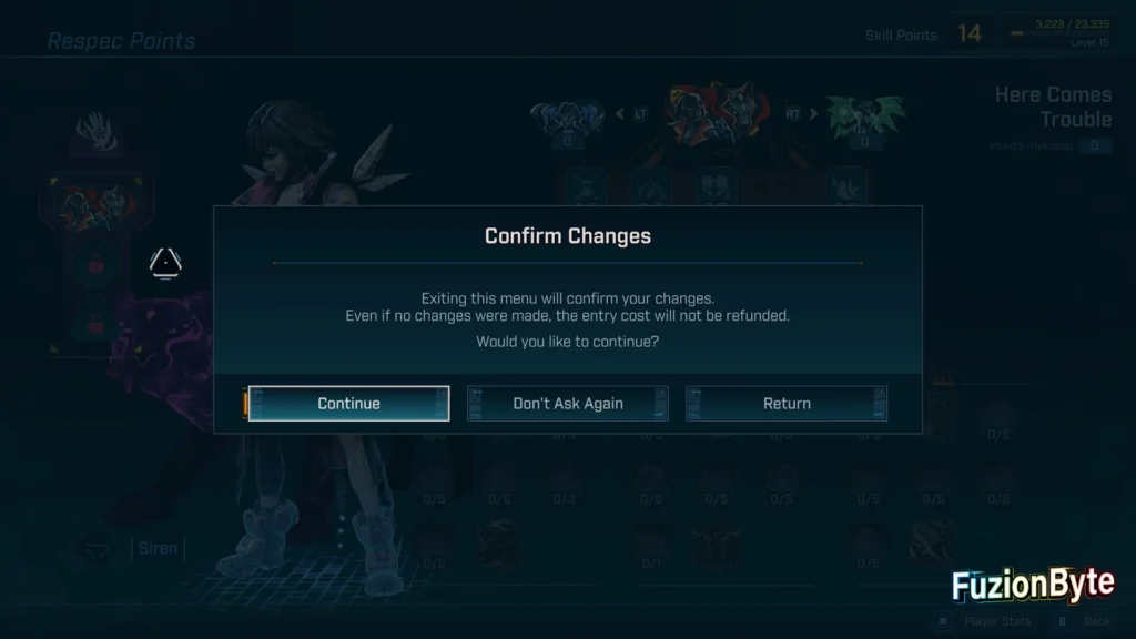 Borderlands 4 How to re-spec your Skill Points Confirm Changes
