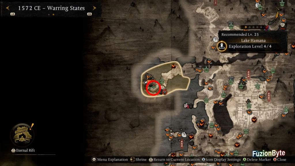 NIOH 3 1572 CE Warring States Lake Hamana Kodama Cell Keys Map