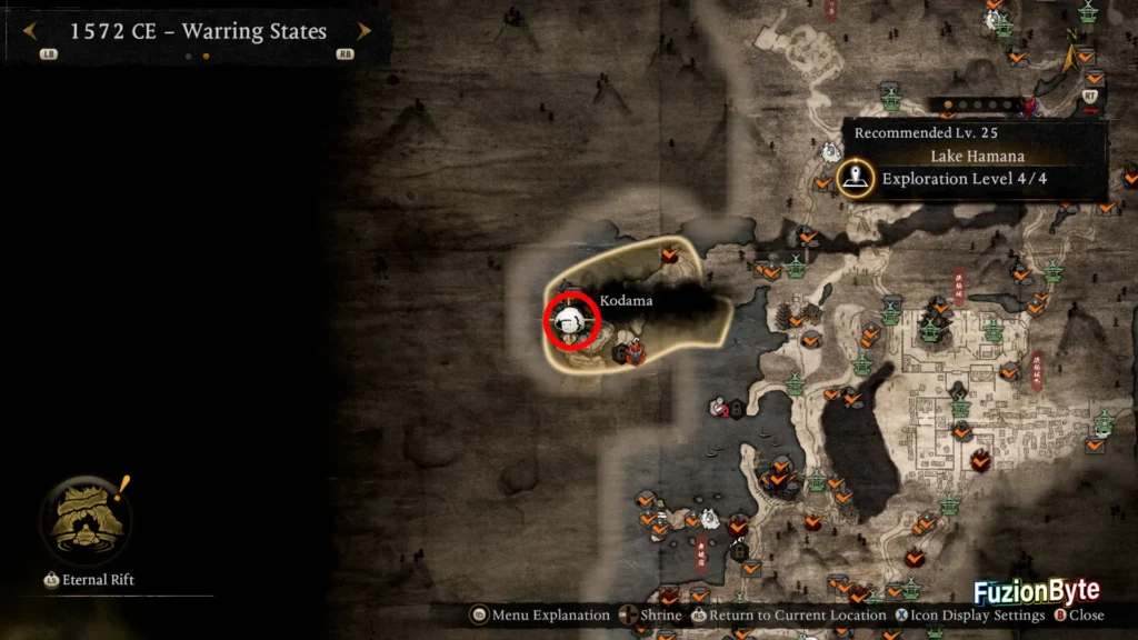 NIOH 3 1572 CE Warring States Lake Hamana Kodama Map